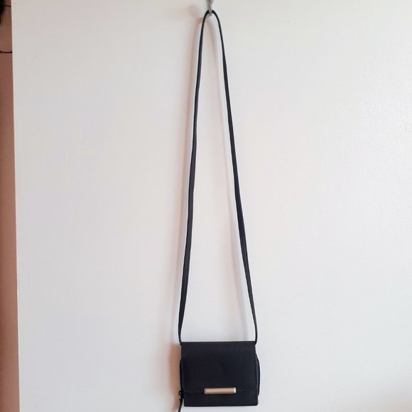Black wallet bag with shoulder strap - Picture 3 of 6